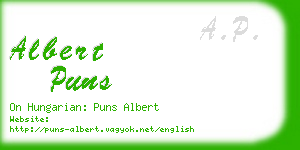 albert puns business card